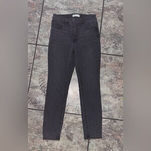 Madewell Jeans Womens 26P Black Denim Curvy Roadtripper High Rise Skinny Slim